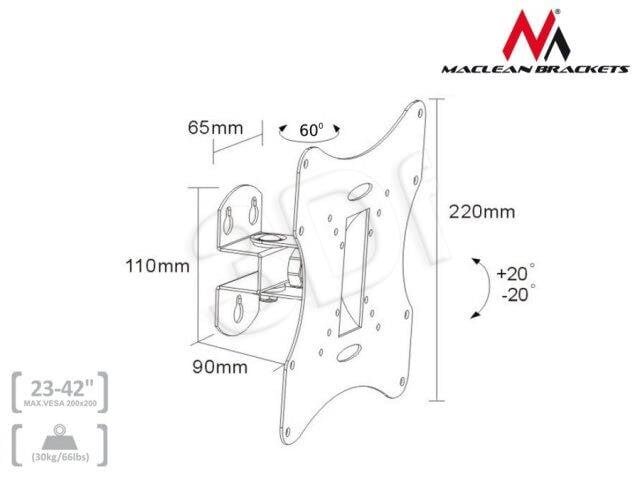 Teleri seinakinnitus Maclean MC-501A B price and information | Teleri seinakinnitused ja hoidjad | hansapost.ee