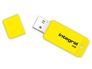 USB Карта памяти Integral Neon 8GB, Желтая цена и информация | USB накопители данных | hansapost.ee