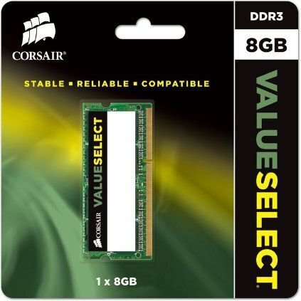Corsair 8GB 1333MHz DDR3 SO-DIMM CMSO8GX3M1C1333C9 hind ja info | Operatiivmälu | hansapost.ee