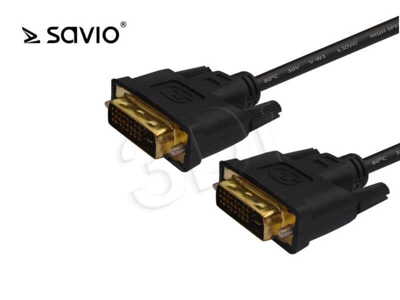 Monitori kaabel Elmak Savio CL-53, DVI-D 24 pin, Dual Link, 3 m hind ja info | Juhtmed ja kaablid | hansapost.ee