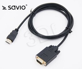 Адаптер - конвертер Savio HDMI на VGA 1.8м цена и информация | Кабели и провода | hansapost.ee