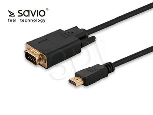 Адаптер - конвертер Savio HDMI на VGA 1.8м цена и информация | Кабели и провода | hansapost.ee