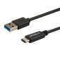 Kaabel SAVIO CL-101, USB 3.0 - USB 3.1 C, 1m, must hind ja info | Mobiiltelefonide kaablid | hansapost.ee