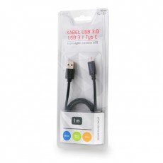 Kaabel SAVIO CL-101, USB 3.0 - USB 3.1 C, 1m, must hind ja info | Mobiiltelefonide kaablid | hansapost.ee