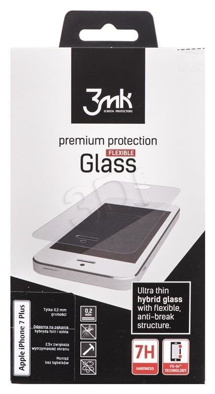 3mk hybrid glass FlexibleGlass for iPhone 7 Plus hind ja info | Ekraani kaitseklaasid ja kaitsekiled | hansapost.ee