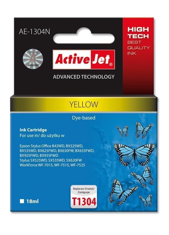 Activejet AE-1304N (Epson T1304), kollane цена и информация | Tindiprinteri kassetid | hansapost.ee