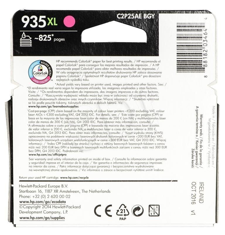 Originaalne Tindikassett Hewlett Packard C2P25AE Fuksiinpunane цена и информация | Tindiprinteri kassetid | hansapost.ee