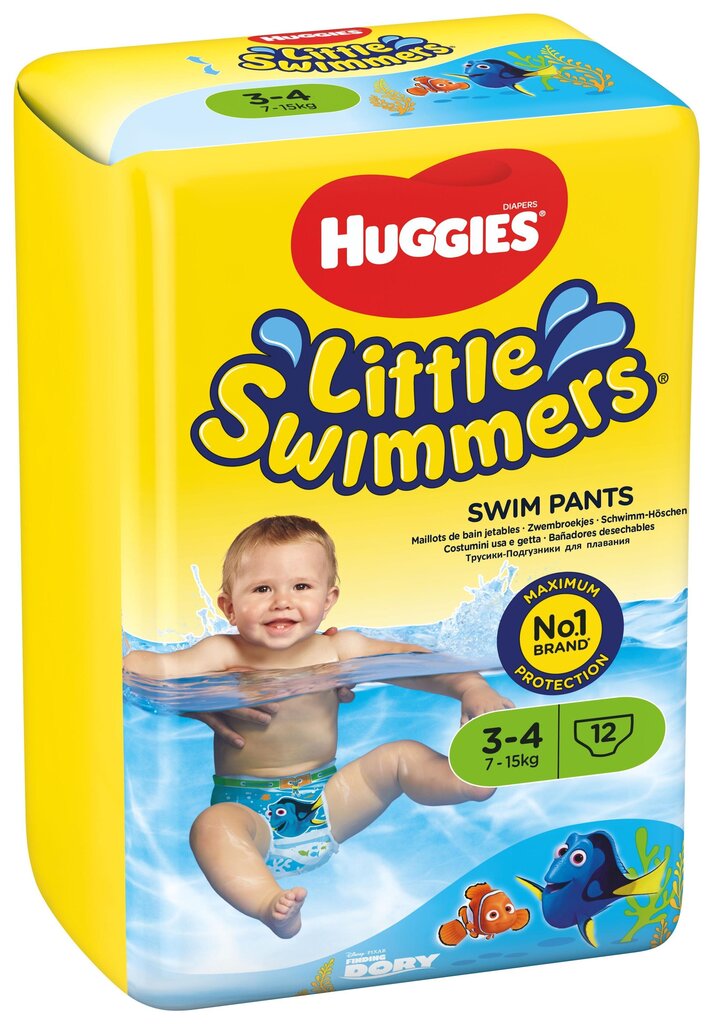 Ujumismähkmed HUGGIES Little Swimmers Small, 3-4 suurus, 12 tk цена и информация | Mähkmed, riidest mähkmed | hansapost.ee
