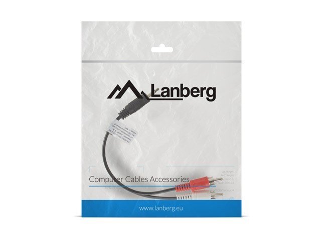 Lanberg, MiniJack 3,5 mm - 2 x RCA, 0,2 m hind ja info | Juhtmed ja kaablid | hansapost.ee