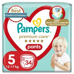 Püks-mähkmed PAMPERS Premium Care Pants, Value Pack, 5 suurus, 34 tk hind ja info | Mähkmed, riidest mähkmed | hansapost.ee