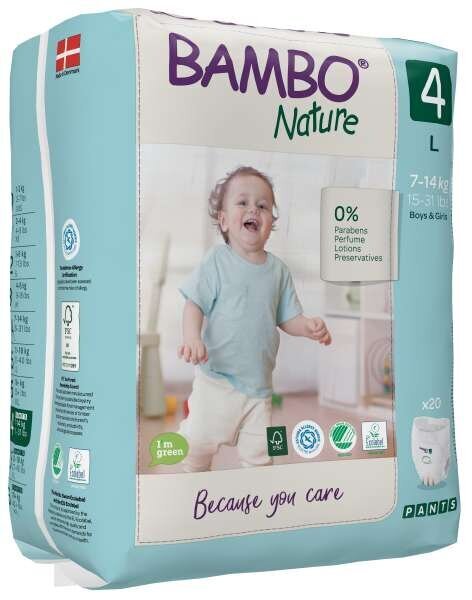 Orgaanilised püksmähkmed BAMBO NATURE 4 (7-14 kg), 20 tk цена и информация | Mähkmed, riidest mähkmed | hansapost.ee