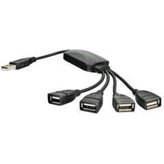 Адаптер USB 2.0 на 4 порта Akyga AK-AD-13, черный цена и информация | Адаптеры и USB-hub | hansapost.ee