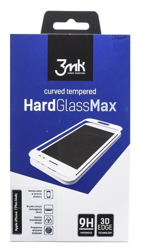 Apple iPhone 7 Plus White - 3mk HardGlass Max™ hind ja info | Ekraani kaitseklaasid ja kaitsekiled | hansapost.ee