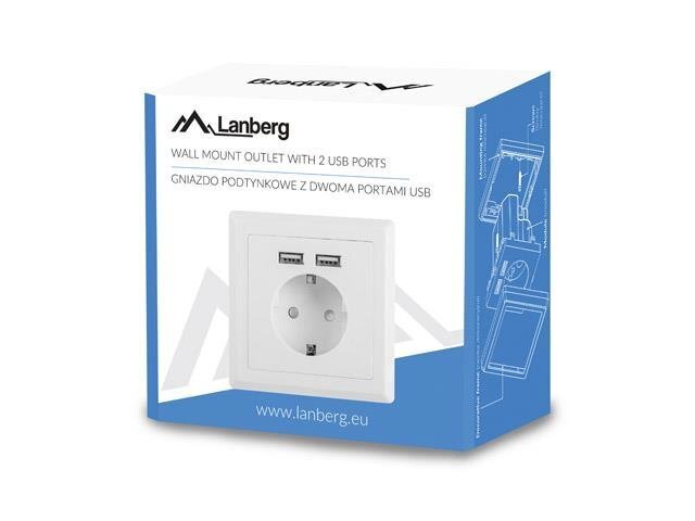 Lanberg AC-WS01-USB2-F цена и информация | Pistikupesad ja lülitid | hansapost.ee