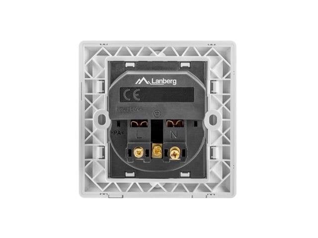 Lanberg AC-WS01-USB2-F hind ja info | Pistikupesad ja lülitid | hansapost.ee
