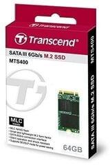 Transcend MTS400S 64GB SATA3 (TS64GMTS400S) цена и информация | Внутренние жёсткие диски (HDD, SSD, Hybrid) | hansapost.ee