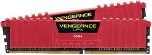 Corsair Vengeance LPX DDR4, 8GB, 2666MHz, CL16, Red (CMK8GX4M1A2666C16R) цена и информация | Объём памяти | hansapost.ee
