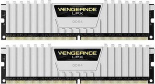 Corsair Vengeance LPX DDR4, 2x8GB, 3000MHz, CL15, White (CMK16GX4M2B3000C15W) hind ja info | Operatiivmälu | hansapost.ee