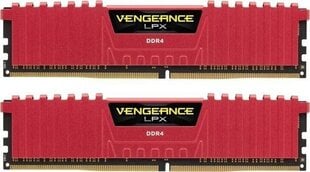 Corsair Vengeance LPX DDR4, 32Гб(2x16Гб), 2666МГц, CL16 (CMK32GX4M2A2666C16R) цена и информация | Объём памяти | hansapost.ee