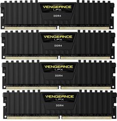 Corsair Vengeance LPX, 32ГБ (4x8ГБ), DDR4, 3000МГц, CL16 (CMK32GX4M4D3000C16) цена и информация | Объём памяти (RAM) | hansapost.ee