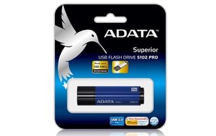 Mälupulk A-data Elite S102 Pro 64GB, USB 3.0, sinine hind ja info | Mälupulgad | hansapost.ee
