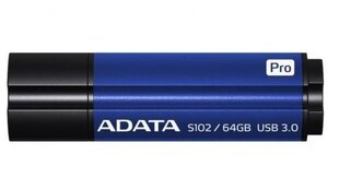 USB карта памяти A-data Elite S102 Pro 64GB, USB 3.0, Синяя цена и информация | USB накопители данных | hansapost.ee