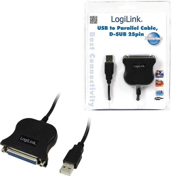 LogiLink - Adapter USB do DSUB-25pin, 1,5m hind ja info | USB adapterid ja jagajad | hansapost.ee