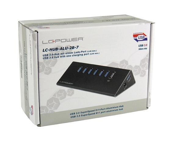 LC-Power LC-HUB-ALU-2B-7 цена и информация | USB adapterid ja jagajad | hansapost.ee