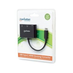 Многофункциональный док-конвертер Manhattan USB-C 3.1-> HDMI/USB-A/USB-C, черный цена и информация | Manhattan Компьютерная техника | hansapost.ee