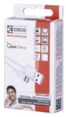 EMOS USB 2.0 A/M - micro B/M 1м цена и информация | Borofone 43757-uniw | hansapost.ee