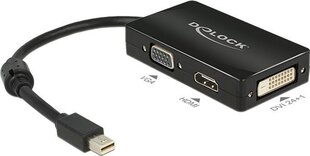 Адаптер Delock Displayport Mini(M)->HDMI(F)/VGA(F)/DVI-D(24+1)(F) цена и информация | Адаптеры и USB-hub | hansapost.ee