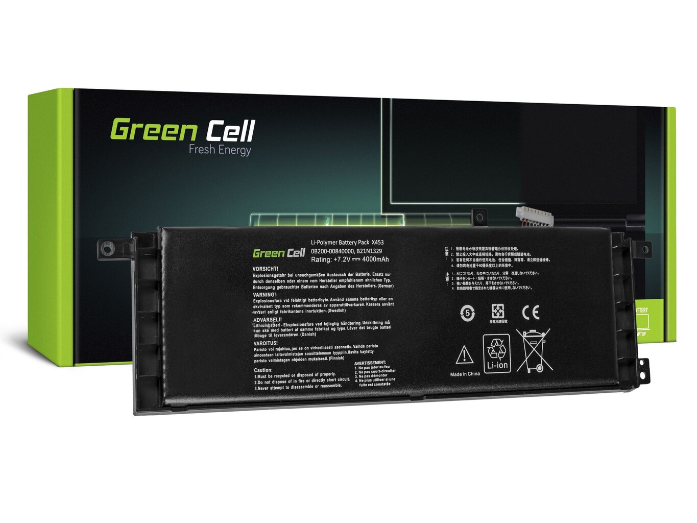Sülearvuti aku Green Cell Laptop Battery for Asus X553 X553M X553MA F553 F553M F553MA hind ja info | Sülearvuti akud | hansapost.ee