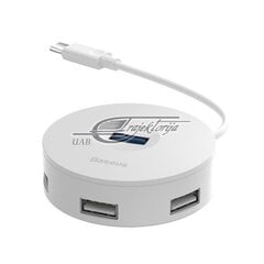 Hub USB-C 4w1 Baseus 15cm Valge цена и информация | Адаптеры и USB-hub | hansapost.ee