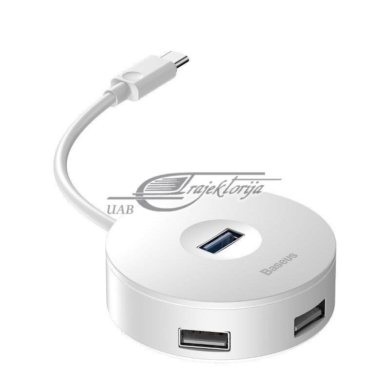 Hub USB-C 4w1 Baseus 15cm Valge hind ja info | USB adapterid ja jagajad | hansapost.ee