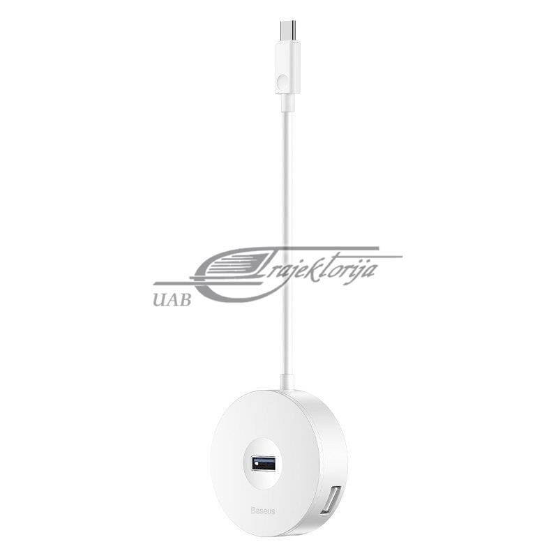 Hub USB-C 4w1 Baseus 15cm Valge hind ja info | USB adapterid ja jagajad | hansapost.ee