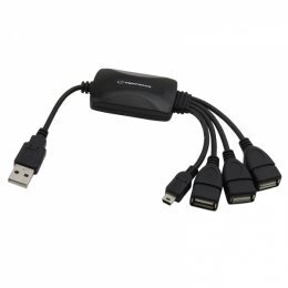 Jagaja Esperanza EA114 4 ühendust USB2.0 - 3 x USB, 1 x miniUSB цена и информация | USB adapterid ja jagajad | hansapost.ee