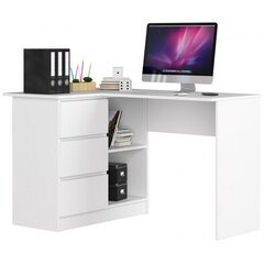 Письменный стол NORE B16, левый, белого цвета цена и информация | Компьютерные, письменные столы | hansapost.ee