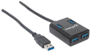 USB-концентратор Manhattan SuperSpeed​​USB-A 3.0, до 5 Гбит / с цена и информация | Адаптеры, USB-разветвители | hansapost.ee