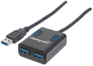 USB-концентратор Manhattan SuperSpeed​​USB-A 3.0, до 5 Гбит / с цена и информация | Адаптеры и USB-hub | hansapost.ee