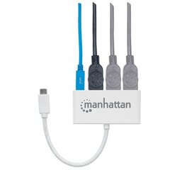 Концентратор USB-C Manhattan USB-C 3.1 Gen1 3x USB-A с USB-C PD. цена и информация | Manhattan Компьютерная техника | hansapost.ee