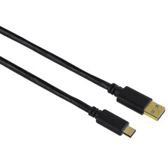 USB-C juhe, USB-C - USB 3.1 A, kullatud kontaktid, 1.8 m, must hind ja info | Mobiiltelefonide kaablid | hansapost.ee