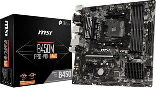 MSI B450M PRO-VDH MAX цена и информация | Материнские платы	 | hansapost.ee