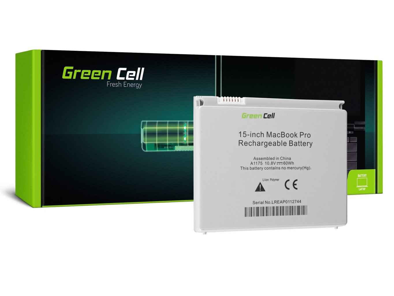 Green Cell ® Laptop battery A1175 for Apple MacBook Pro 15 A1150 A1211 A1226 A1260 2006-2008 цена и информация | Sülearvuti akud | hansapost.ee