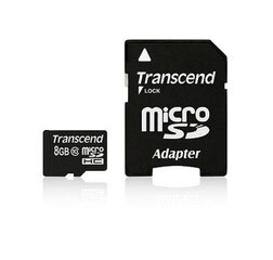 MEMORY MICRO SDHC 8GB W/ADAPT/CLASS10 TS8GUSDHC10 TRANSCEND цена и информация | Карты памяти для телефонов | hansapost.ee