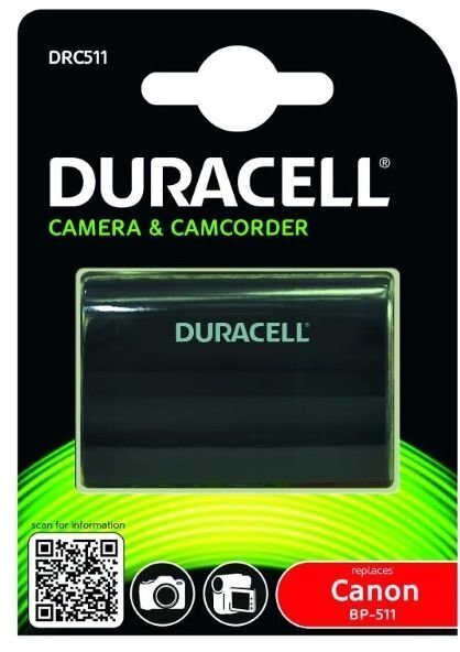 Duracell aku, analoog Canon BP-508 BP-511 BP-512 BP-514 BP-522 P-535, 1400 mAh hind ja info | Fotoaparaatide akud ja patareid | hansapost.ee