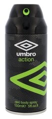 Дезодорант UMBRO Action для мужчин, 150 мл цена и информация | Мужская парфюмированная косметика | hansapost.ee