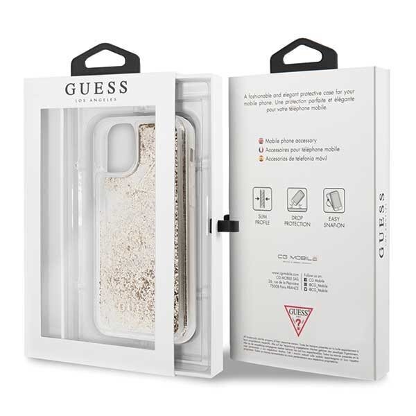 GUHCN58GLHFLGO Guess Glitteriga südamete ümbris iPhone 11 Pro Gold цена и информация | Telefonide kaitsekaaned ja -ümbrised | hansapost.ee