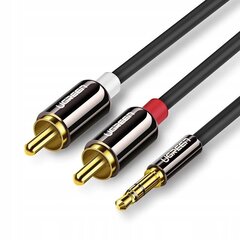 UGREEN AV102 2x RCA cable (Cinch) jack 3.5 mm 1.5m (black) hind ja info | Juhtmed ja kaablid | hansapost.ee