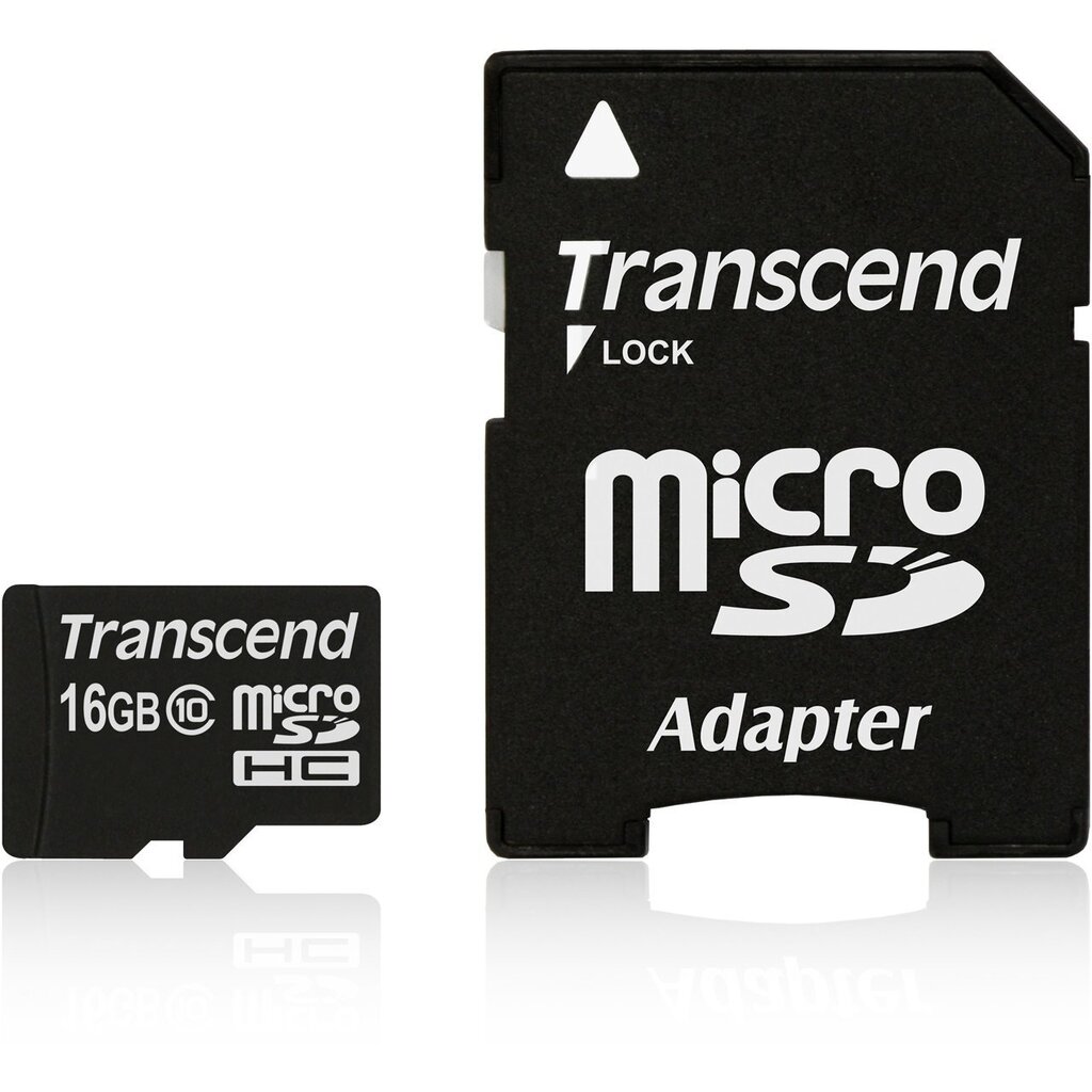 Transcend mälukaart microSDHC 16GB klass 10 + adapter цена и информация | Mälukaardid mobiiltelefonidele | hansapost.ee