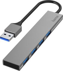 USB jagaja Hama 4 pesa USB 3.0 Ultra-Slim, 00200114 цена и информация | Адаптеры и USB-hub | hansapost.ee